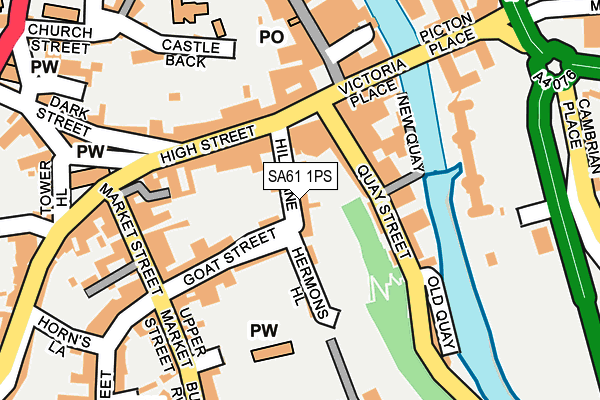 SA61 1PS map - OS OpenMap – Local (Ordnance Survey)