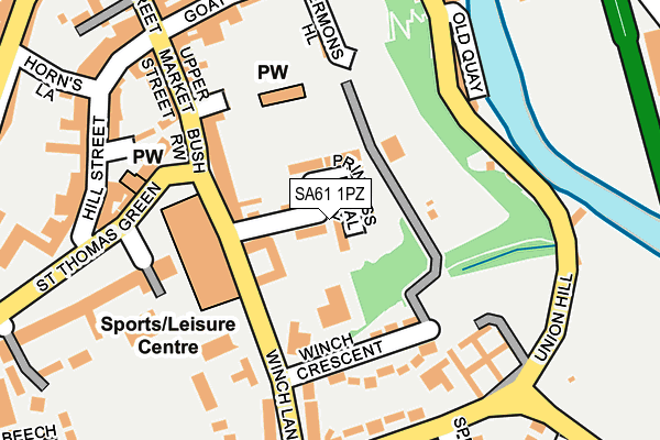 SA61 1PZ map - OS OpenMap – Local (Ordnance Survey)