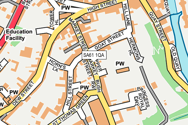 SA61 1QA map - OS OpenMap – Local (Ordnance Survey)