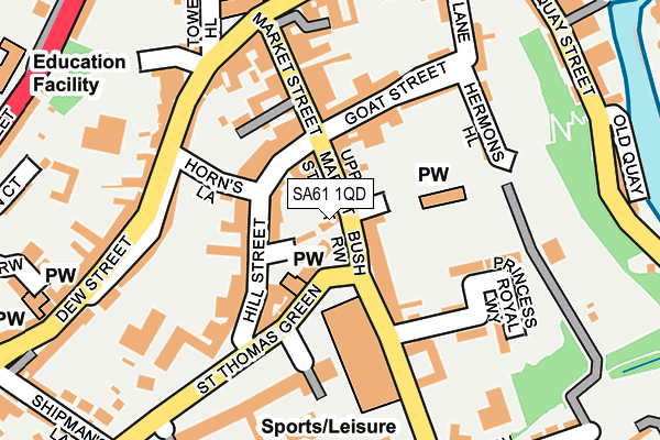 SA61 1QD map - OS OpenMap – Local (Ordnance Survey)