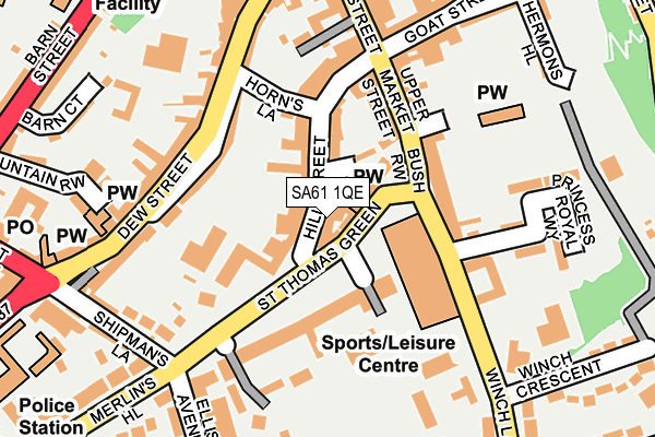 SA61 1QE map - OS OpenMap – Local (Ordnance Survey)