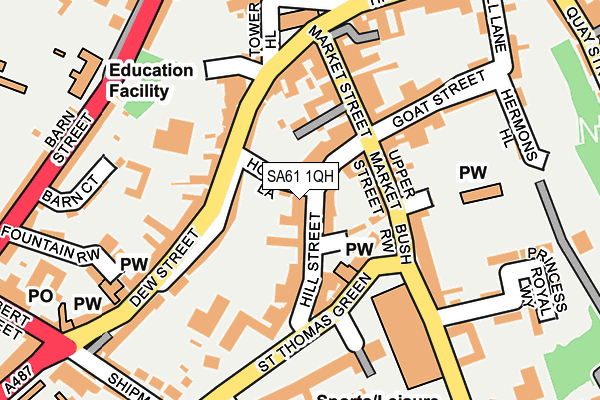 SA61 1QH map - OS OpenMap – Local (Ordnance Survey)