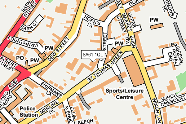 SA61 1QL map - OS OpenMap – Local (Ordnance Survey)