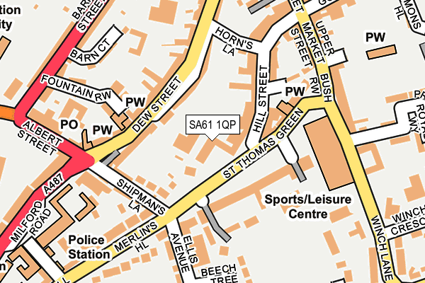 SA61 1QP map - OS OpenMap – Local (Ordnance Survey)