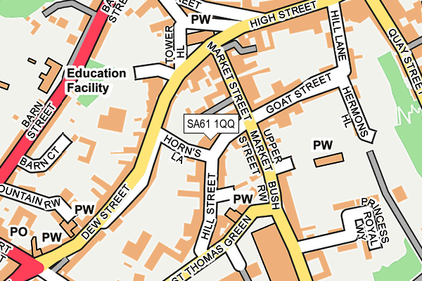 SA61 1QQ map - OS OpenMap – Local (Ordnance Survey)