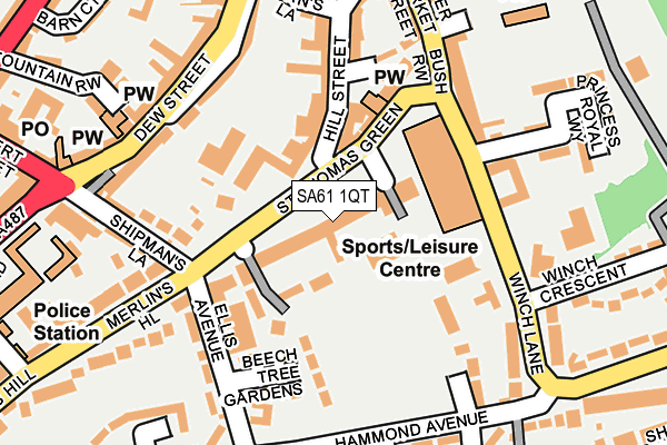 SA61 1QT map - OS OpenMap – Local (Ordnance Survey)