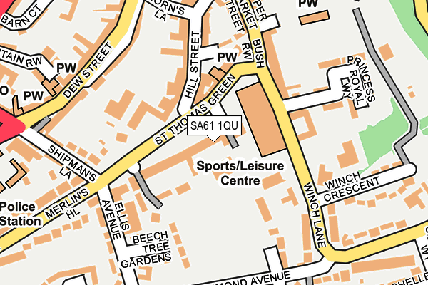 SA61 1QU map - OS OpenMap – Local (Ordnance Survey)