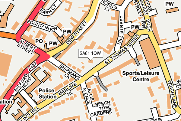 SA61 1QW map - OS OpenMap – Local (Ordnance Survey)