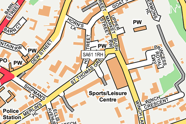 SA61 1RH map - OS OpenMap – Local (Ordnance Survey)
