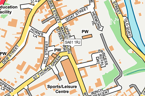 SA61 1RJ map - OS OpenMap – Local (Ordnance Survey)