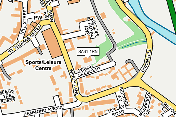 SA61 1RN map - OS OpenMap – Local (Ordnance Survey)