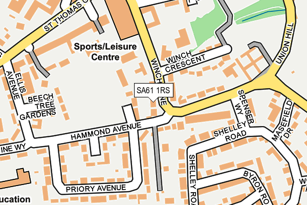 SA61 1RS map - OS OpenMap – Local (Ordnance Survey)