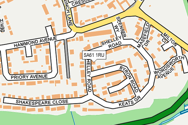 SA61 1RU map - OS OpenMap – Local (Ordnance Survey)