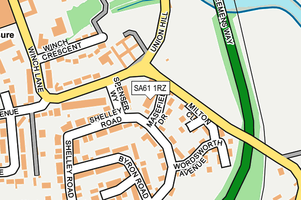 SA61 1RZ map - OS OpenMap – Local (Ordnance Survey)