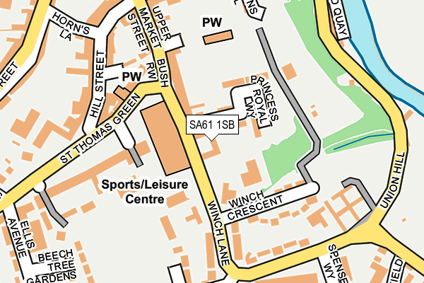 SA61 1SB map - OS OpenMap – Local (Ordnance Survey)