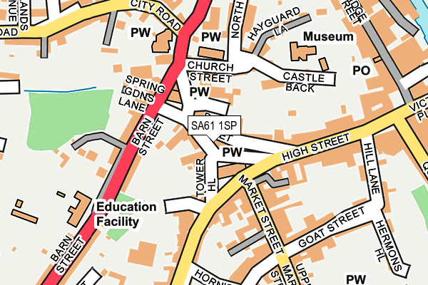 SA61 1SP map - OS OpenMap – Local (Ordnance Survey)