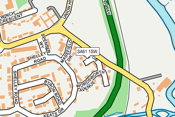SA61 1SW map - OS OpenMap – Local (Ordnance Survey)