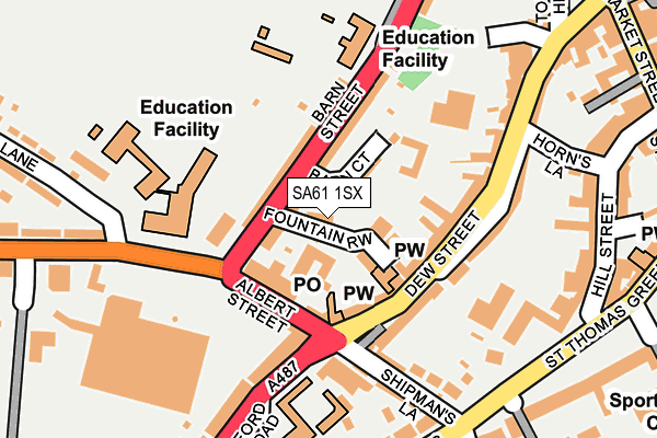 SA61 1SX map - OS OpenMap – Local (Ordnance Survey)