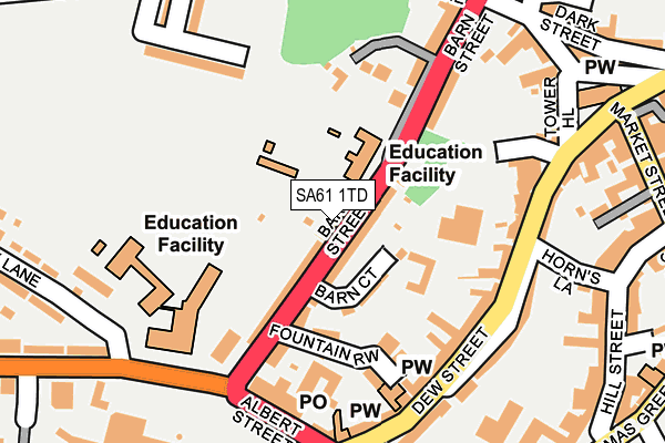 SA61 1TD map - OS OpenMap – Local (Ordnance Survey)