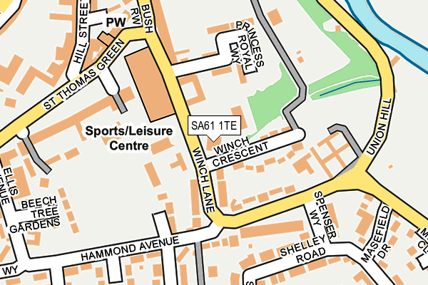 SA61 1TE map - OS OpenMap – Local (Ordnance Survey)