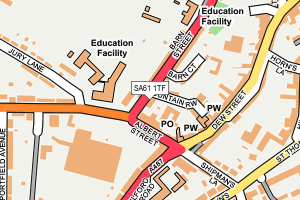 SA61 1TF map - OS OpenMap – Local (Ordnance Survey)