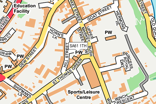 SA61 1TH map - OS OpenMap – Local (Ordnance Survey)