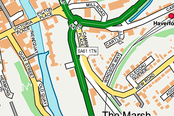 SA61 1TN map - OS OpenMap – Local (Ordnance Survey)