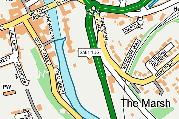 SA61 1UG map - OS OpenMap – Local (Ordnance Survey)