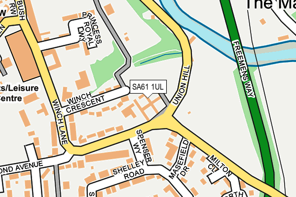 SA61 1UL map - OS OpenMap – Local (Ordnance Survey)