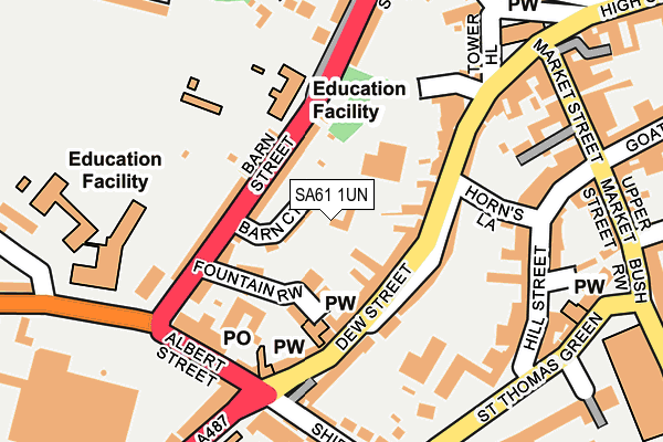 SA61 1UN map - OS OpenMap – Local (Ordnance Survey)