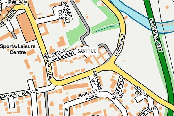 SA61 1UU map - OS OpenMap – Local (Ordnance Survey)