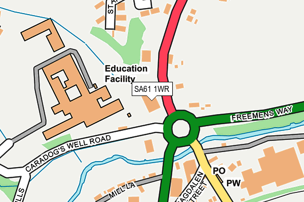 SA61 1WR map - OS OpenMap – Local (Ordnance Survey)