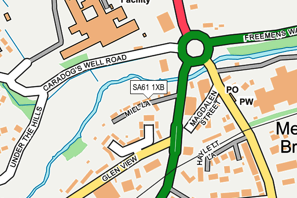 SA61 1XB map - OS OpenMap – Local (Ordnance Survey)