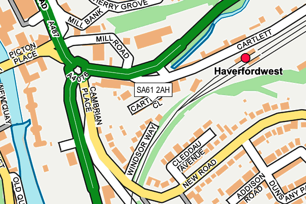 SA61 2AH map - OS OpenMap – Local (Ordnance Survey)