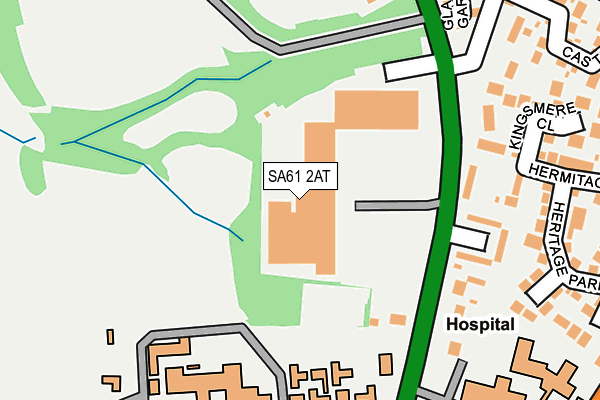 SA61 2AT map - OS OpenMap – Local (Ordnance Survey)