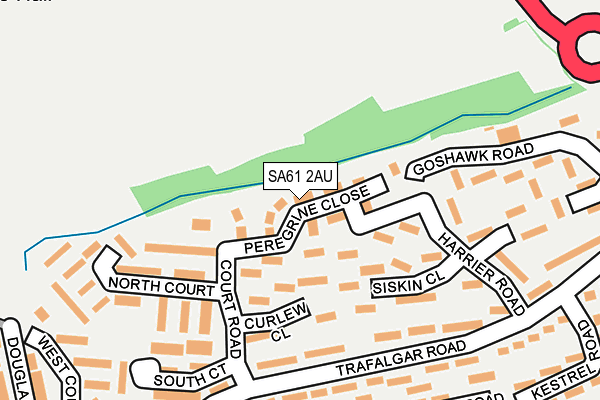 SA61 2AU map - OS OpenMap – Local (Ordnance Survey)
