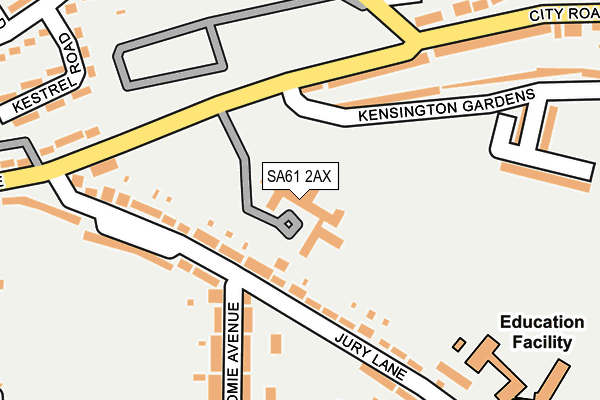 SA61 2AX map - OS OpenMap – Local (Ordnance Survey)