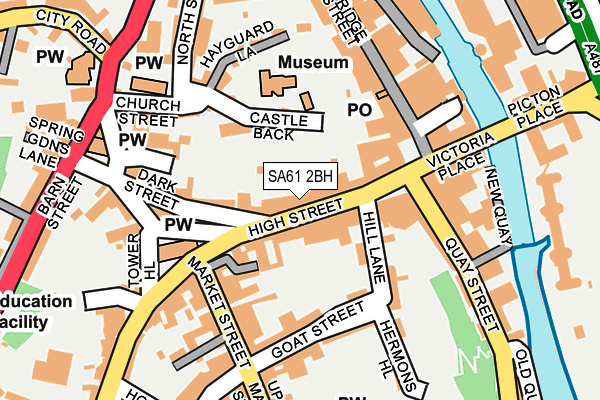 SA61 2BH map - OS OpenMap – Local (Ordnance Survey)
