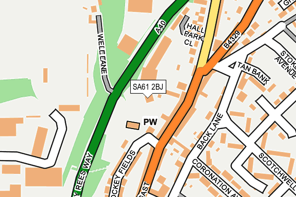 SA61 2BJ map - OS OpenMap – Local (Ordnance Survey)
