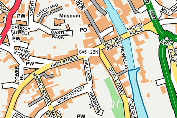 SA61 2BN map - OS OpenMap – Local (Ordnance Survey)
