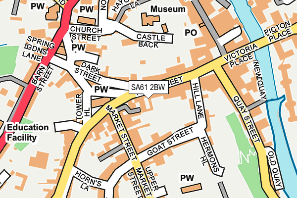 SA61 2BW map - OS OpenMap – Local (Ordnance Survey)