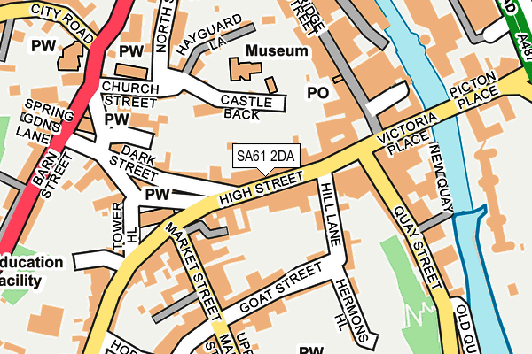 SA61 2DA map - OS OpenMap – Local (Ordnance Survey)
