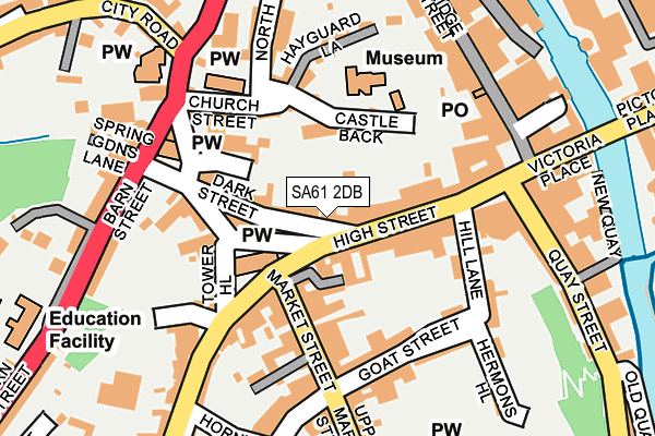SA61 2DB map - OS OpenMap – Local (Ordnance Survey)