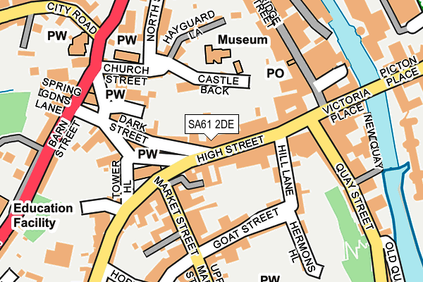 SA61 2DE map - OS OpenMap – Local (Ordnance Survey)