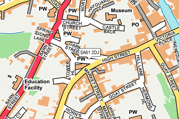 SA61 2DJ map - OS OpenMap – Local (Ordnance Survey)