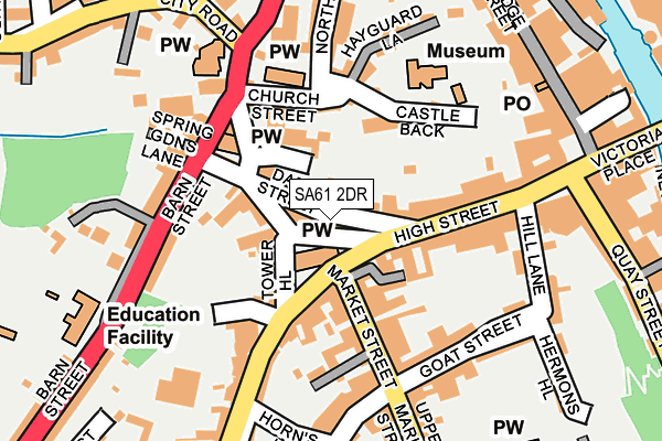 SA61 2DR map - OS OpenMap – Local (Ordnance Survey)