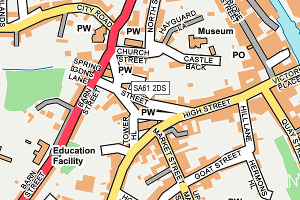 SA61 2DS map - OS OpenMap – Local (Ordnance Survey)