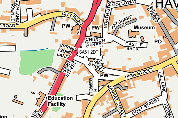 SA61 2DT map - OS OpenMap – Local (Ordnance Survey)