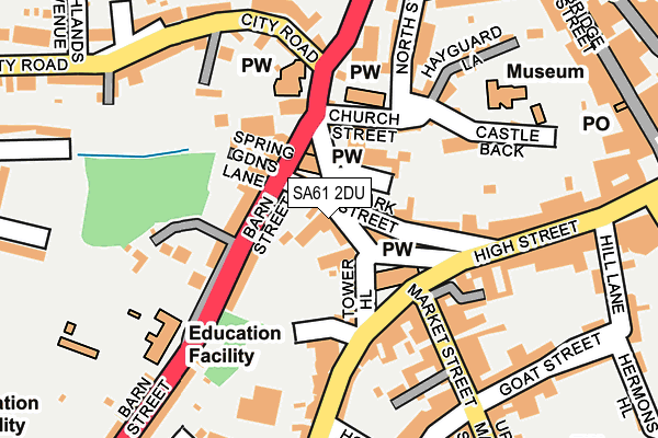 SA61 2DU map - OS OpenMap – Local (Ordnance Survey)