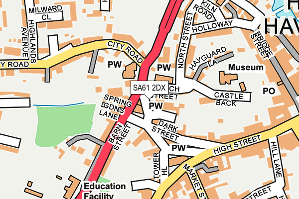 SA61 2DX map - OS OpenMap – Local (Ordnance Survey)
